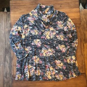 Light-weight floral print sweater.